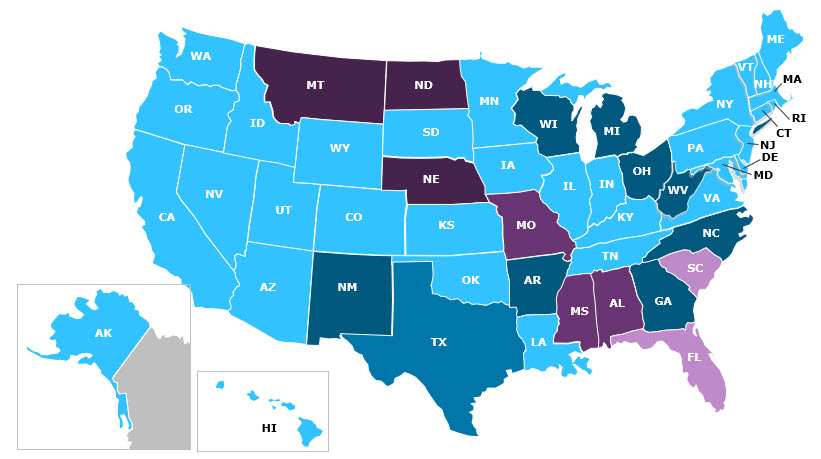 Is Workers Compensation required in my state-Map