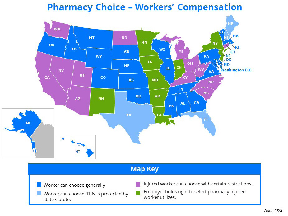 Pharmacy Choice by State Map April 2023
